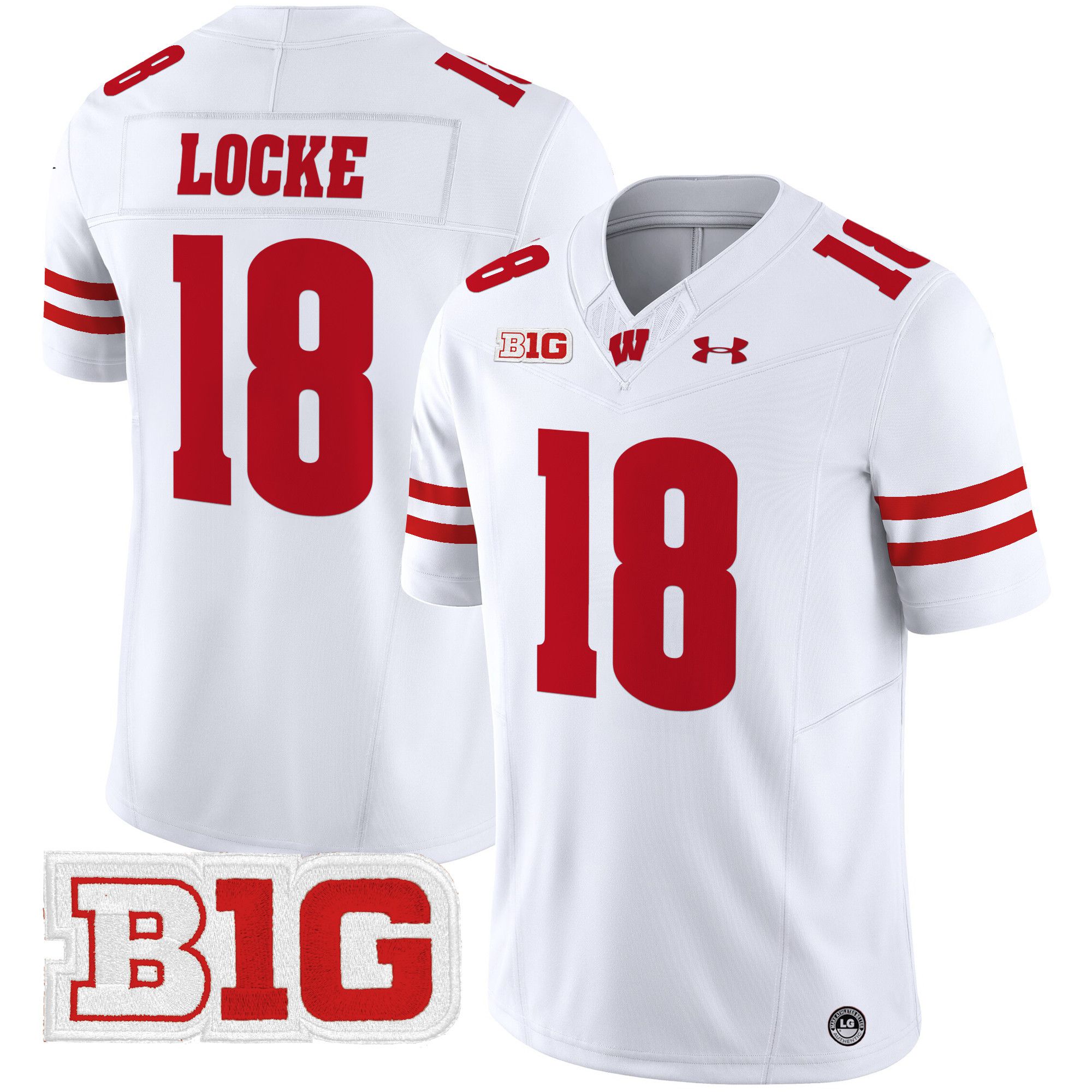 Men Wisconsin Badgers #18 Locke White 2024 Vapor Limited NCAA Jersey->ncaa teams->NCAA Jersey